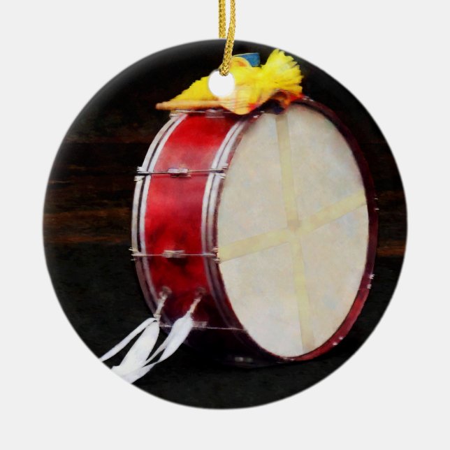Bass Drum at Parade Ceramic Tree Decoration (Front)