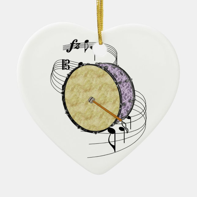 Bass Drum Ceramic Ornament (Front)