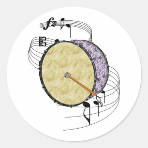 Bass Drum Classic Round Sticker