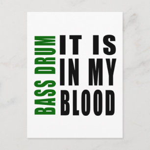 Bass drum It Is In My Blood Postcard