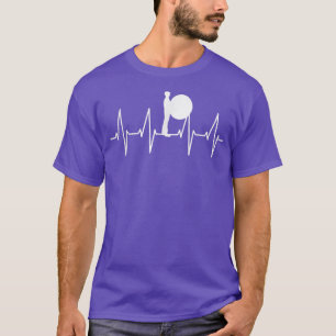 Bass Drummer Heartbead ECG Music T-Shirt