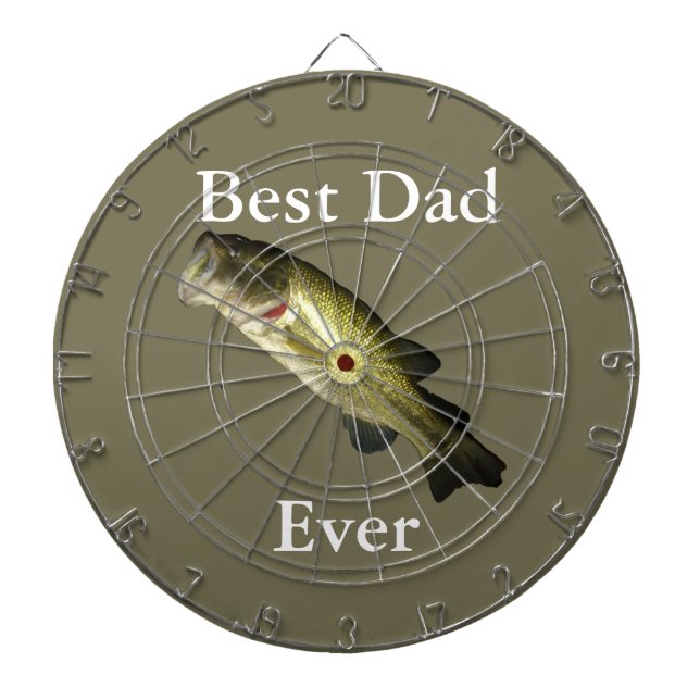Bass Fish Best Dad Ever Custom Dartboard (Front)