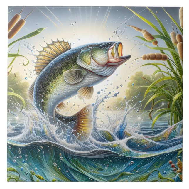 Bass Fish Ceramic Tile (Front)