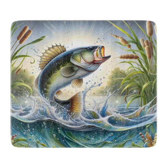 Bass Fish Cutting Board (Front)