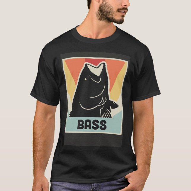 Bass Fish Freshwater Fishing & Bass Fishing T-Shirt (Front)