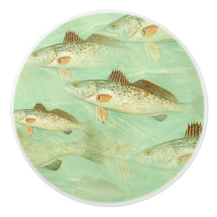 Bass Fish Pattern  Ceramic Knob