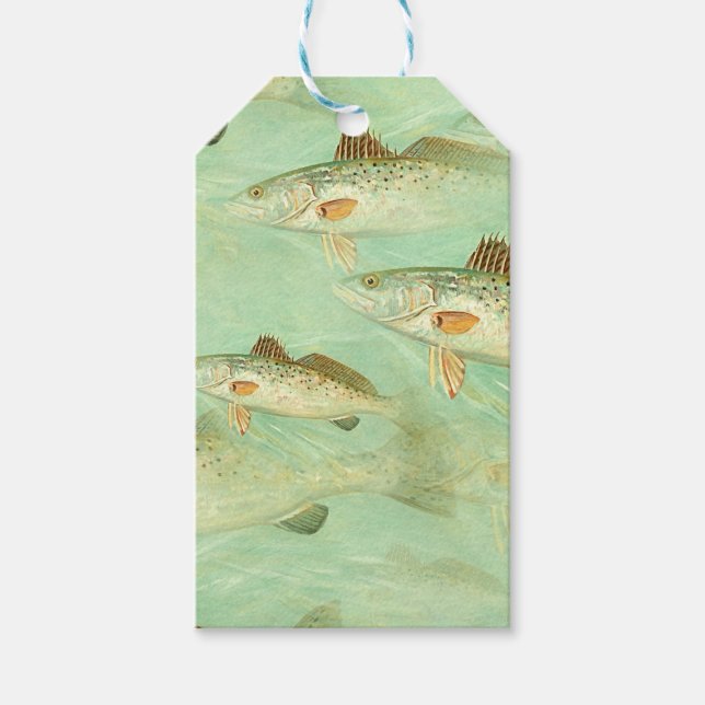 Bass Fish Pattern  Gift Tags (Front)