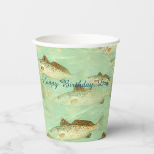 Bass Fish Pattern Paper Cups