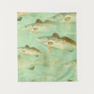Bass Fish Pattern  Tapestry