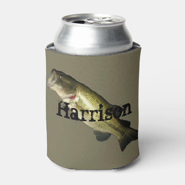 Bass Fish Personalised Custom Can Cooler (Can Front)