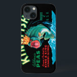 Bass Fish Wearing a Crown on a Black Background iPhone 13 Case<br><div class="desc">This vintage crate label of a bass fish wearing a crown on a black background will please any vintage art lover. It is an advertisement for KingFish Peas. The colours are very vivid and sharp. Choose this artprint on your product today.</div>