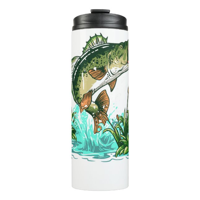 Bass Fisherman Large Mouth Bass Fishing Thermal Tumbler (Front)