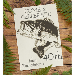 Bass Fishing Adult Men's Birthday Sports Outdoors Invitation