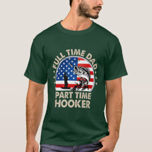 Bass Fishing American Flag Fisherman Dad Fishing T-Shirt