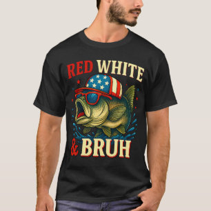 Bass Fishing American Flag T-Shirt