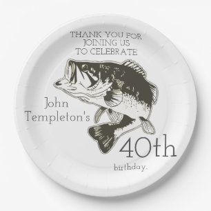 Bass Fishing Birthday Age Plate Personalised