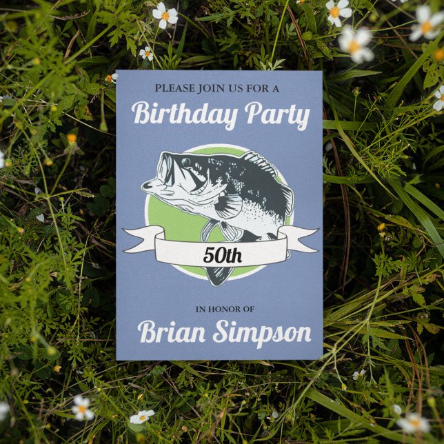 Bass Fishing Birthday Men's Hobby Invitation (Creator Uploaded)