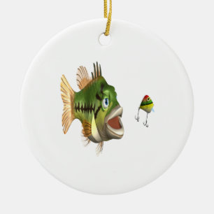 Bass Fishing Ceramic Ornament