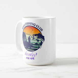 Bass Fishing Club Retro Sunset Coffee Mug