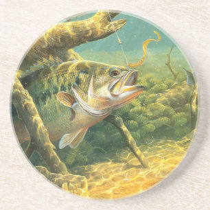 bass fishing coaster
