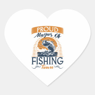 Bass Fishing for Fishing Lover Heart Sticker