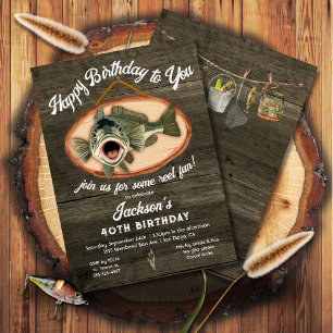 Bass Fishing Funny singing birthday Invitation