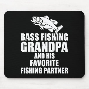 Bass fishing grandpa and favourite fishing partner mouse pad