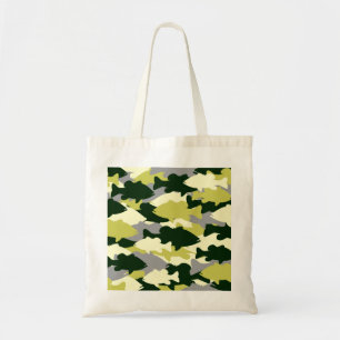 Bass Fishing Green Camo Tote Bag