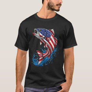 Bass Fishing Humour American Flag Patriotic Fisher T-Shirt