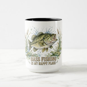 Bass Fishing Is My Happy Place Mug