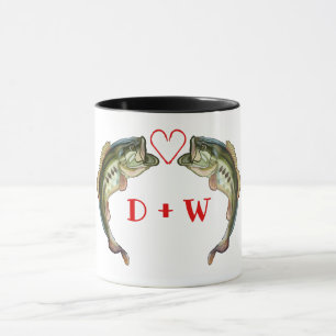 Bass Fishing Love Valentines Mug