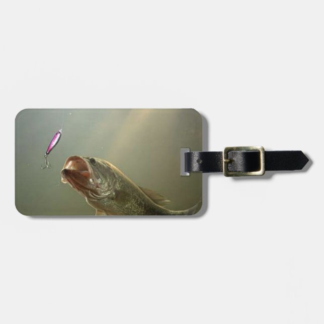 bass fishing luggage tag (Front Horizontal)
