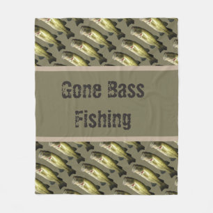 Bass Fishing Men's Medium Fleece Blanket