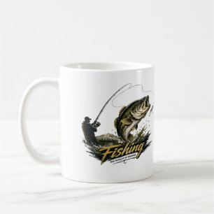 Bass Fishing Mug Fisherman Coffee Cup Vintage
