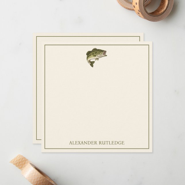 Bass Fishing Personalised Card (Front/Back In Situ)