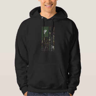Bass Fishing Pole Camo American Flag Vintage Hoodie