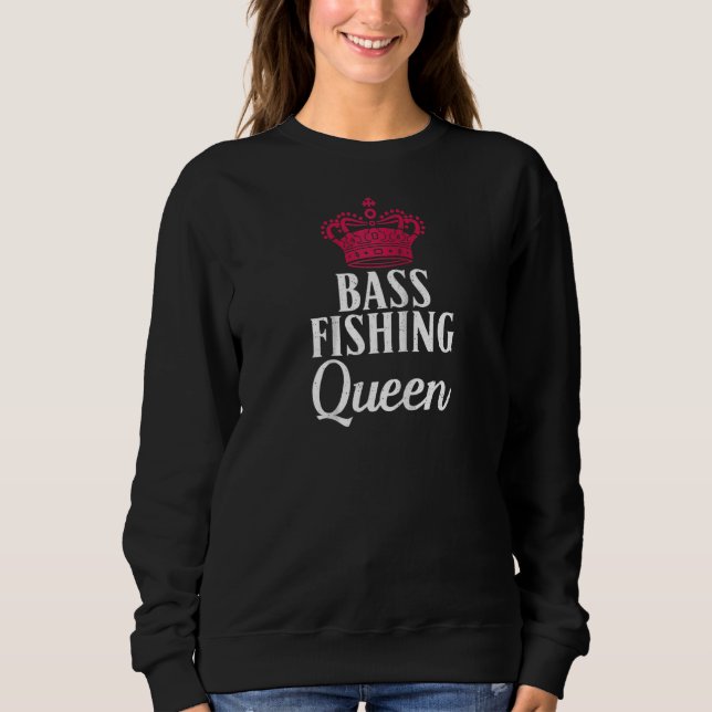 Bass Fishing Queen Angling Hunting Fishing Raglan Sweatshirt (Front)
