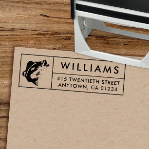 Bass Fishing   Self-Inking Return Address Stamp