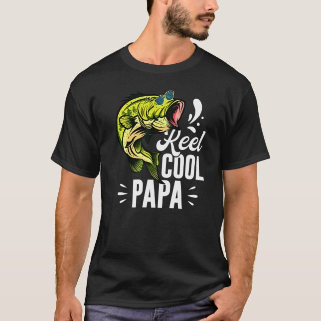 Bass Fishing Sunglasses Father's Day Reel Cool Pap T-Shirt (Front)