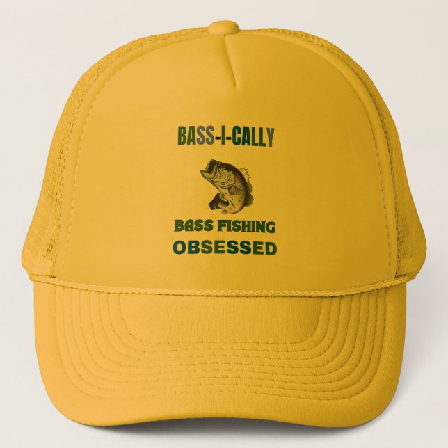 Bass Fishing Trucker Hat Fishing Vacation Trip (Front)