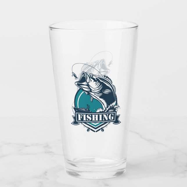Bass Fishing Vector Glass (Front)