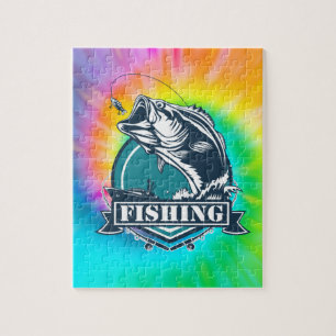 Bass Fishing Vector TyDy Jigsaw Puzzle