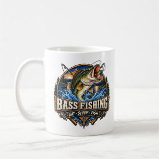 Bass Fishing Vintage Outdoor Eat Sleep Fish Angler Coffee Mug