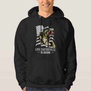 Bass Game Fishing Sports Fisherman Lake Guntersvil Hoodie