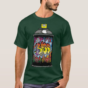 bass graffiti spray can drip art by LowEndGraphics T-Shirt