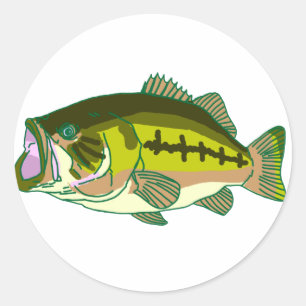 Bass green 2 classic round sticker
