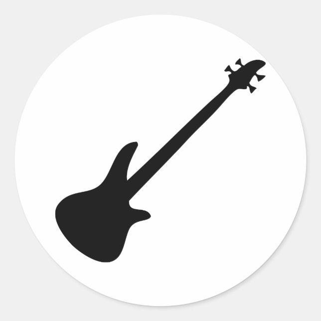 bass guitar bassist classic round sticker (Front)