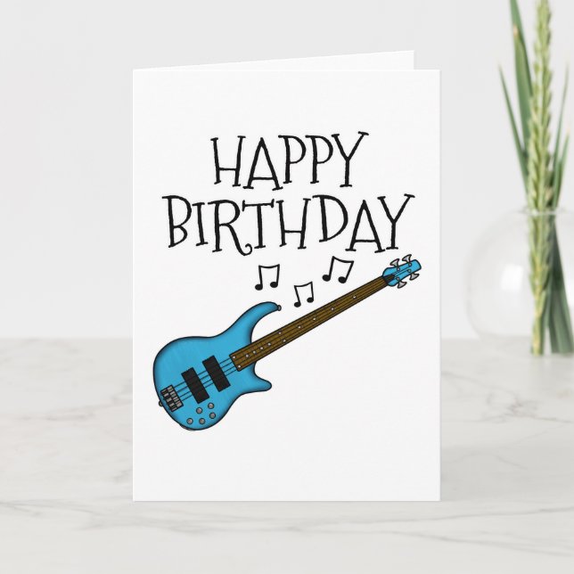 Bass Guitar Birthday Card Bassist Musician (Front)