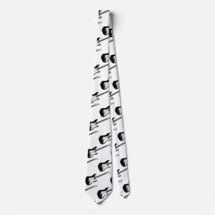 Bass Guitar Black White Tie
