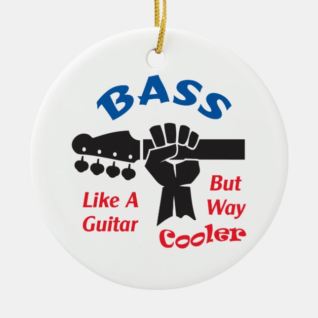 Bass Guitar Ceramic Ornament (Front)